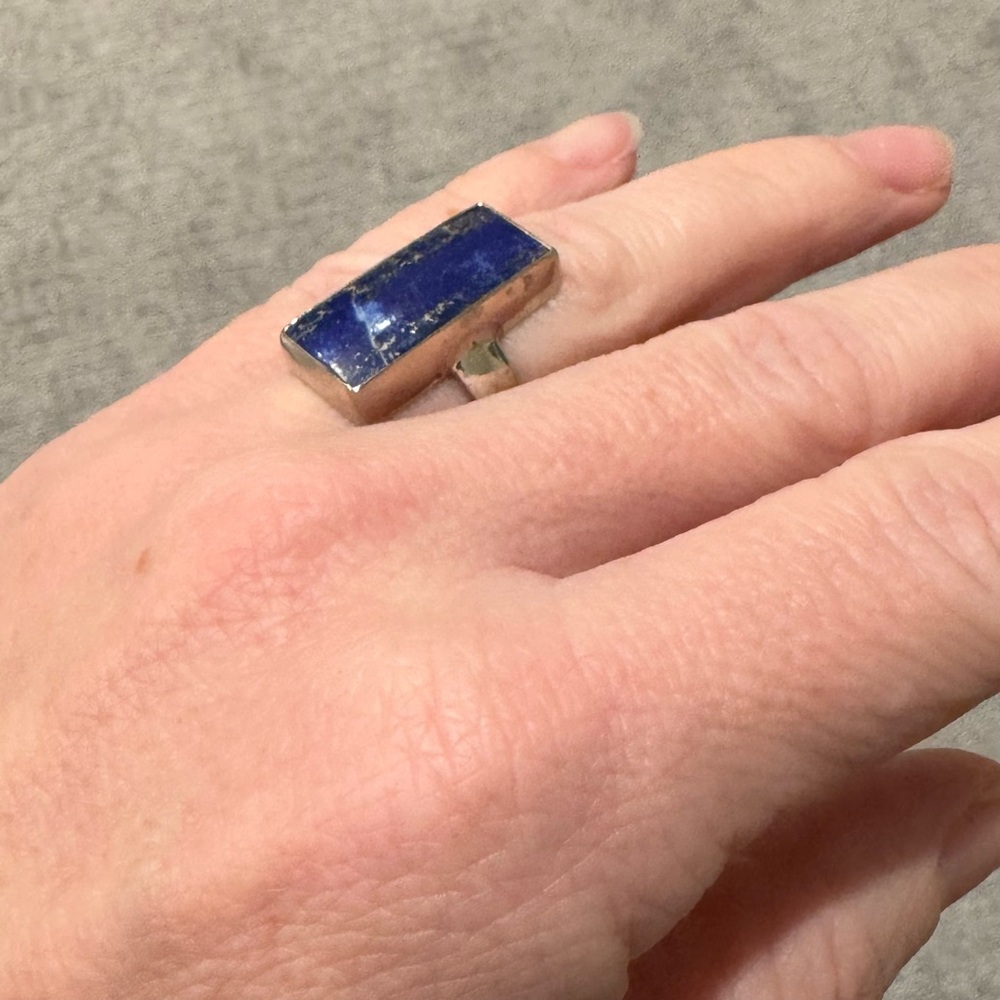 Rectangular Lapis Ring - Picture 10 of 14